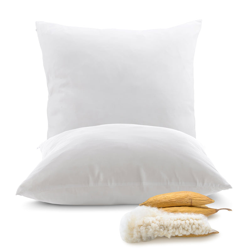 Cheer Collection Set of 2 Natural Kapok Fiber Throw Pillows