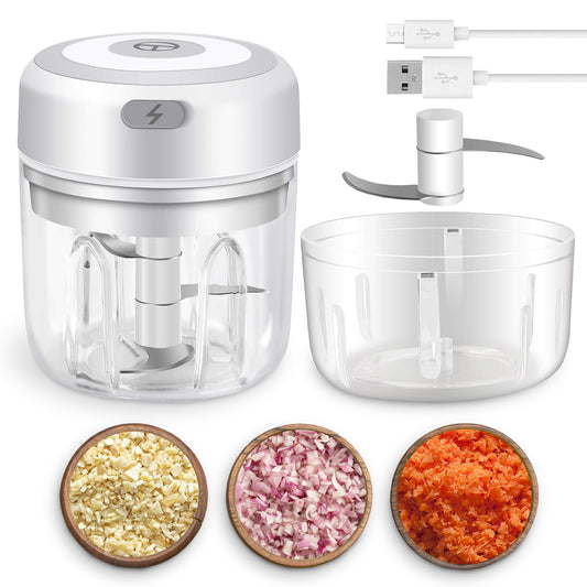 Cheer Collection Electric Wireless Mini Food Chopper Portable USB Rechargeable Garlic and Vegetable Processor 250ml