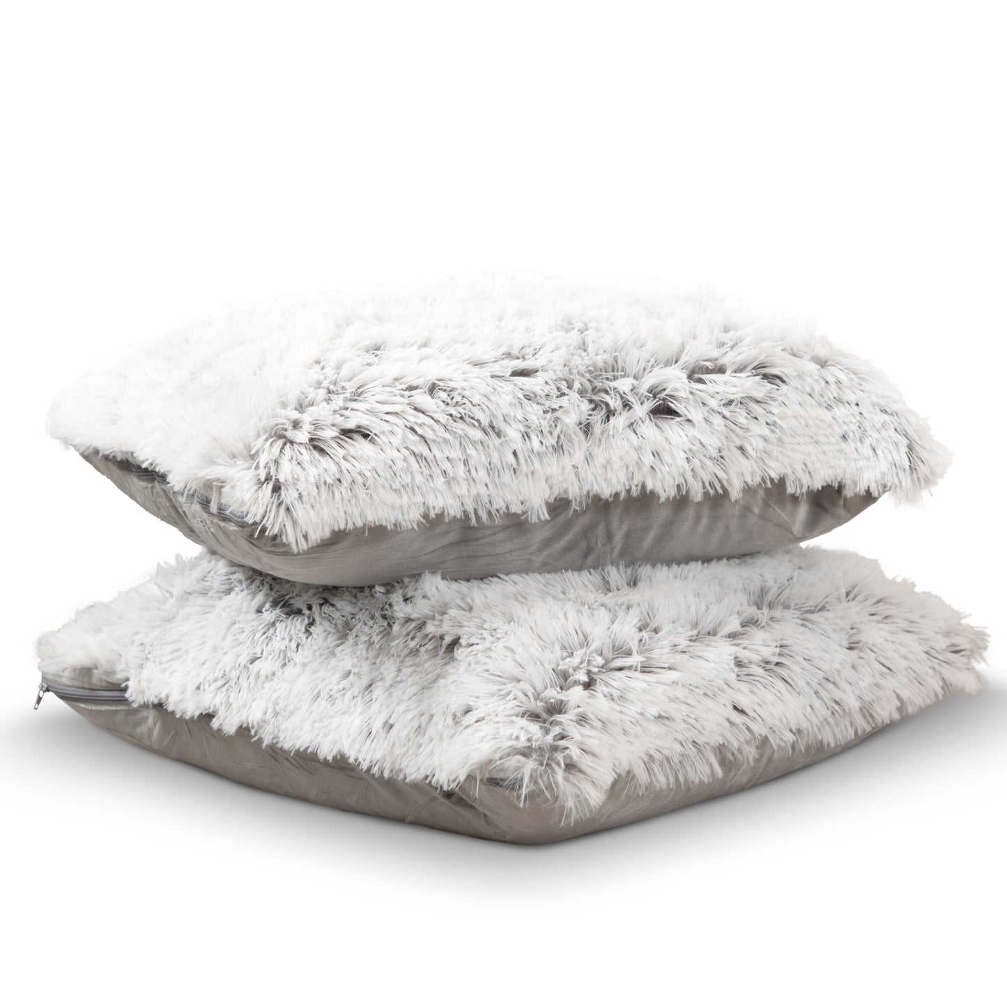 Cheer Collection Set of 2 Shaggy Long Hair Throw Pillows | Super Soft and Plush Faux Fur Accent Pillows - 18 x 18 inches