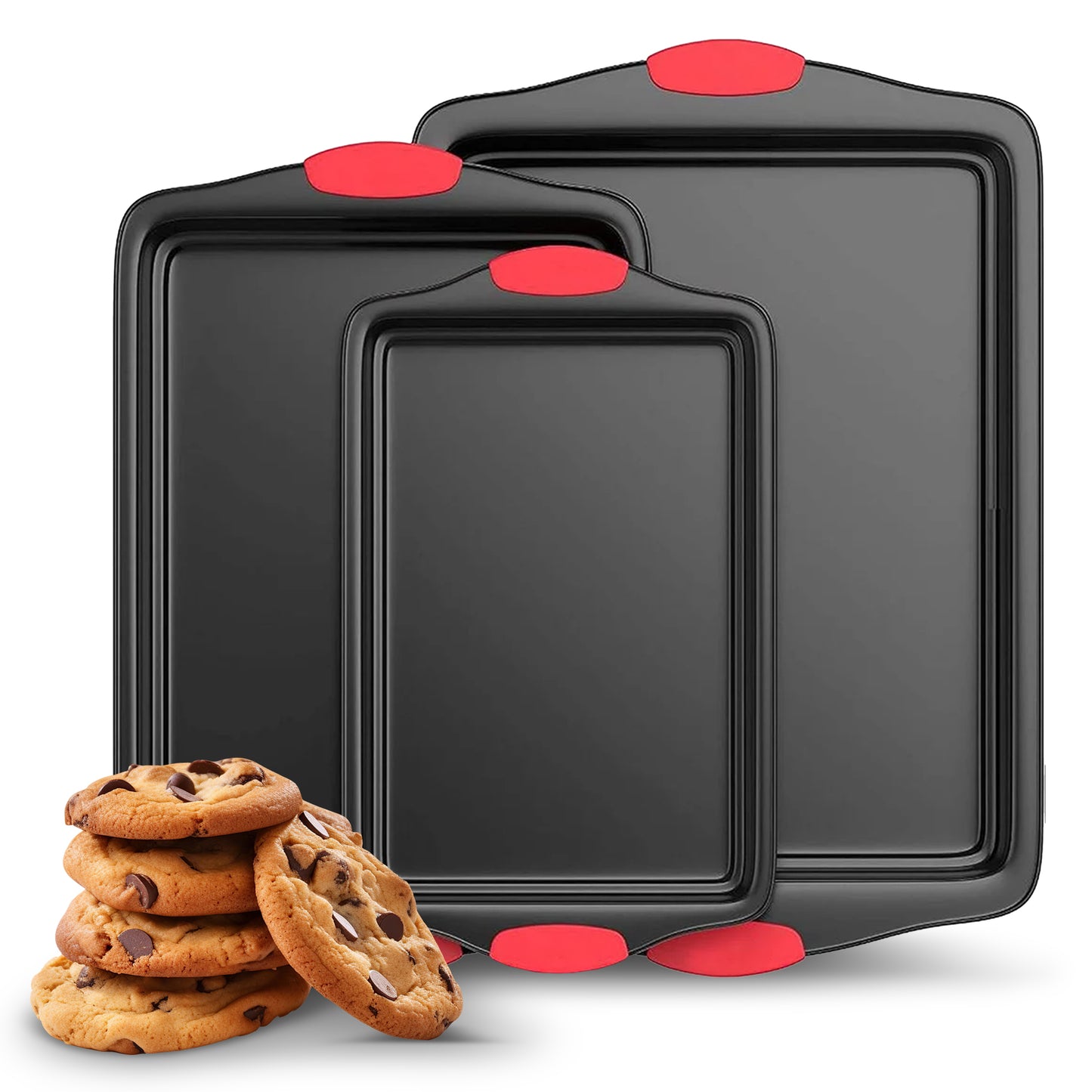 Cheer Collection Set of 3 Durable Nonstick Baking Pans