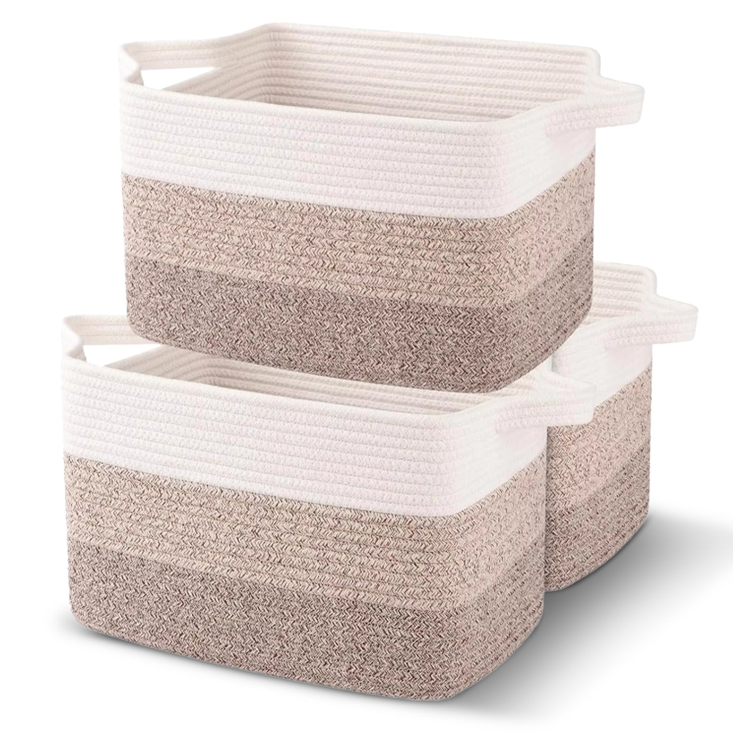 Cheer Collection 3-Pack Cotton Rope Storage Baskets – Soft, Durable & Foldable for Home Organization