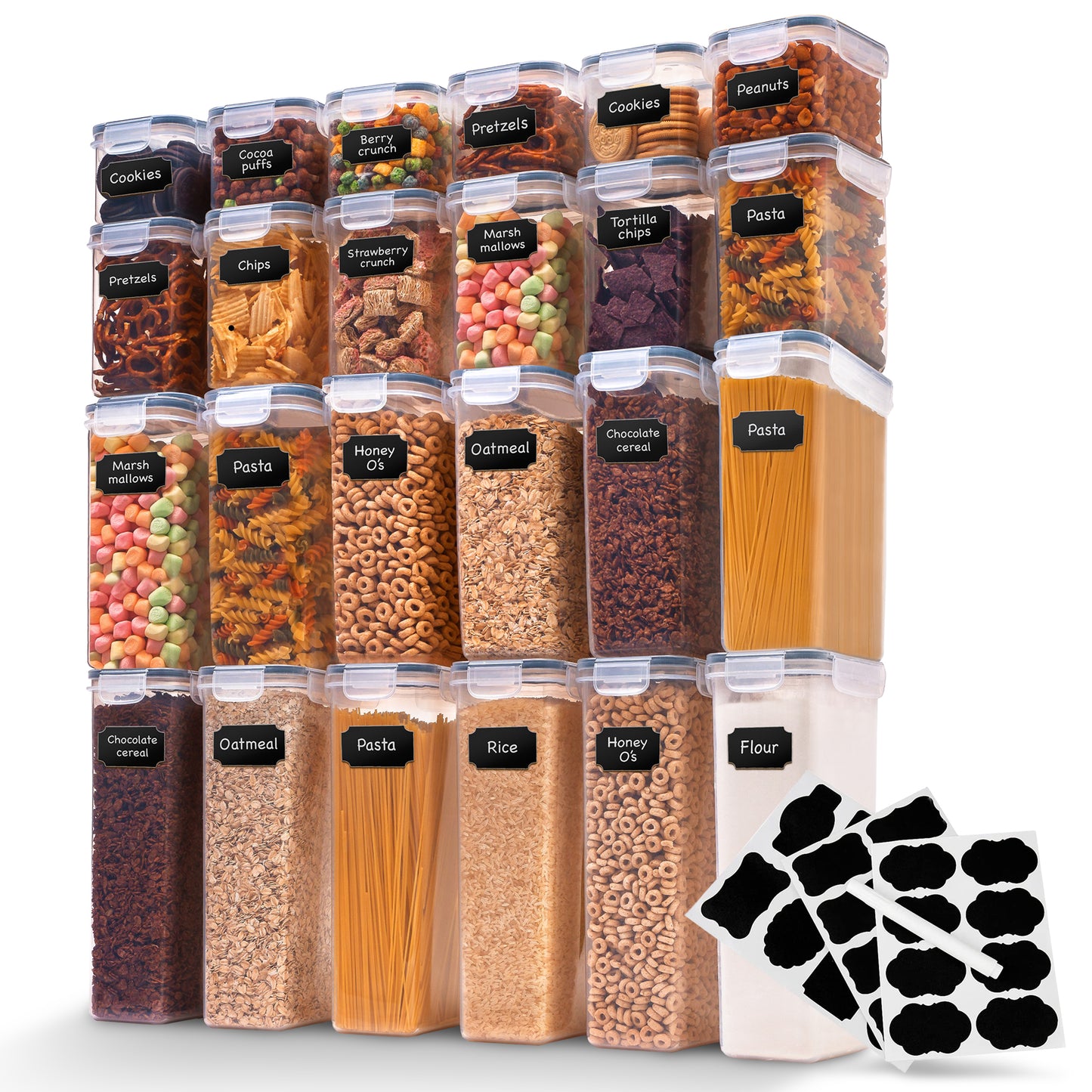 Cheer Collection Air Tight Food Storage Container, 24 Pack