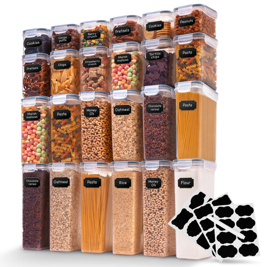 Cheer Collection Air Tight Food Storage Container, 24 Pack