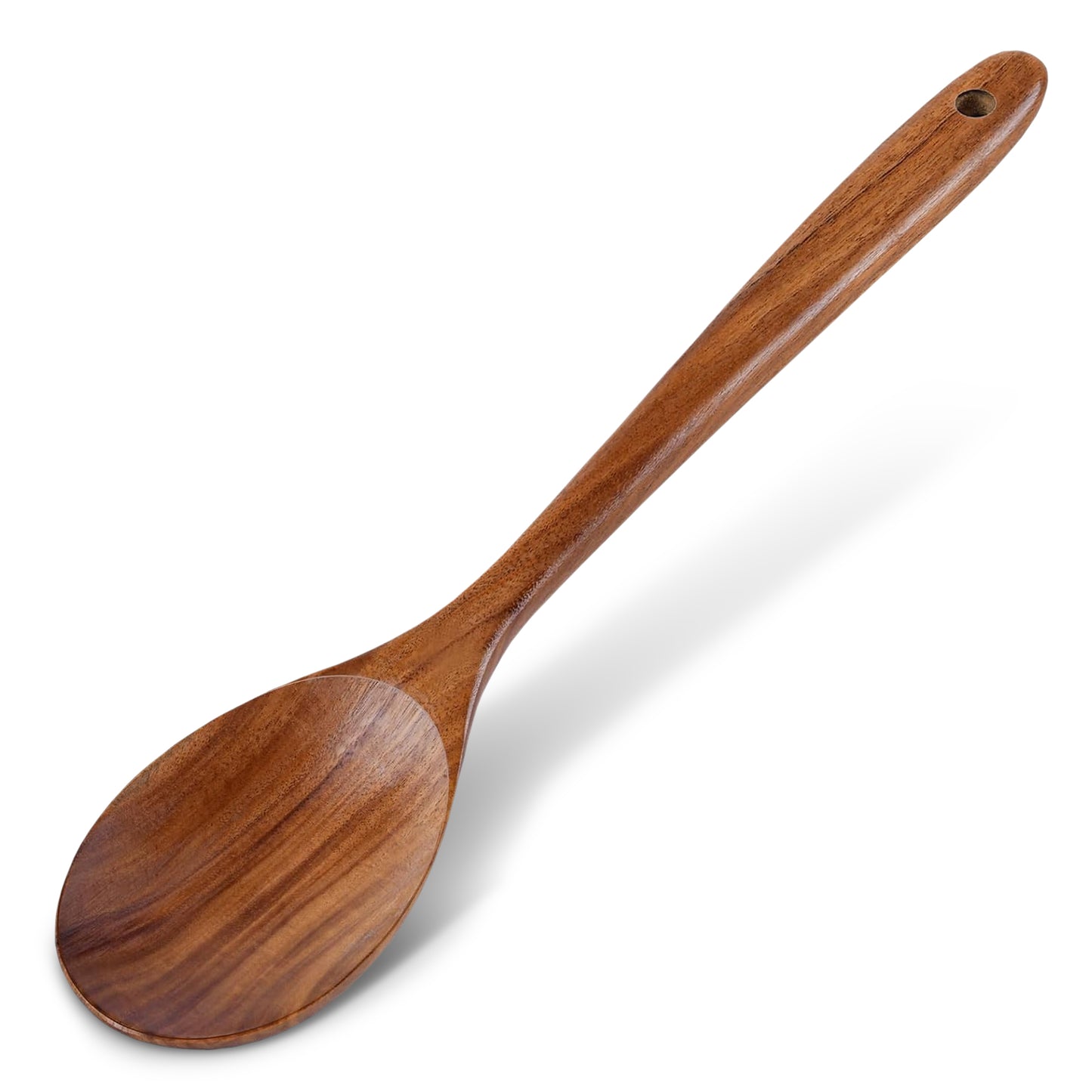 Cheer Collection Teak Wood Mixing Spoon with Deep Bowl for Cooking and Serving