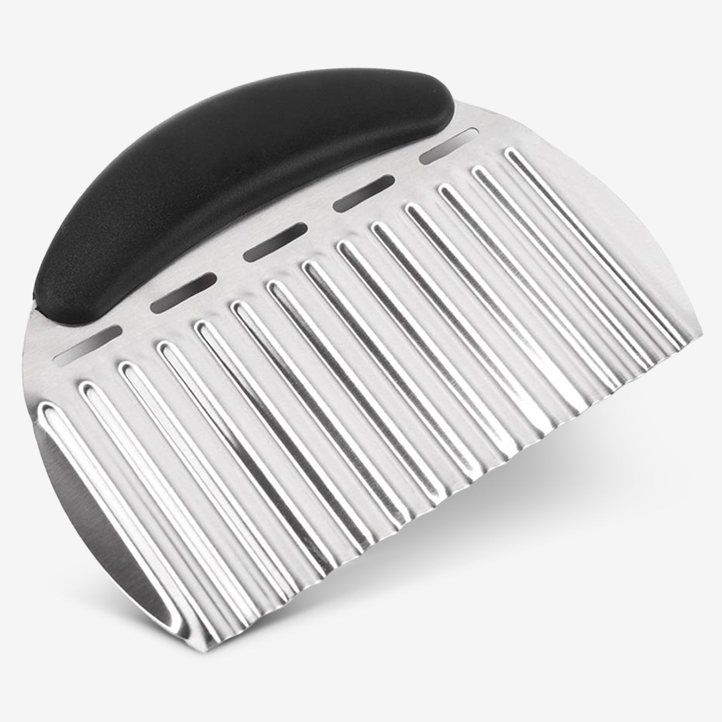 Cheer Collection Stainless Steel Crinkle Cutter for Wavy Fries and Vegetable Slicing