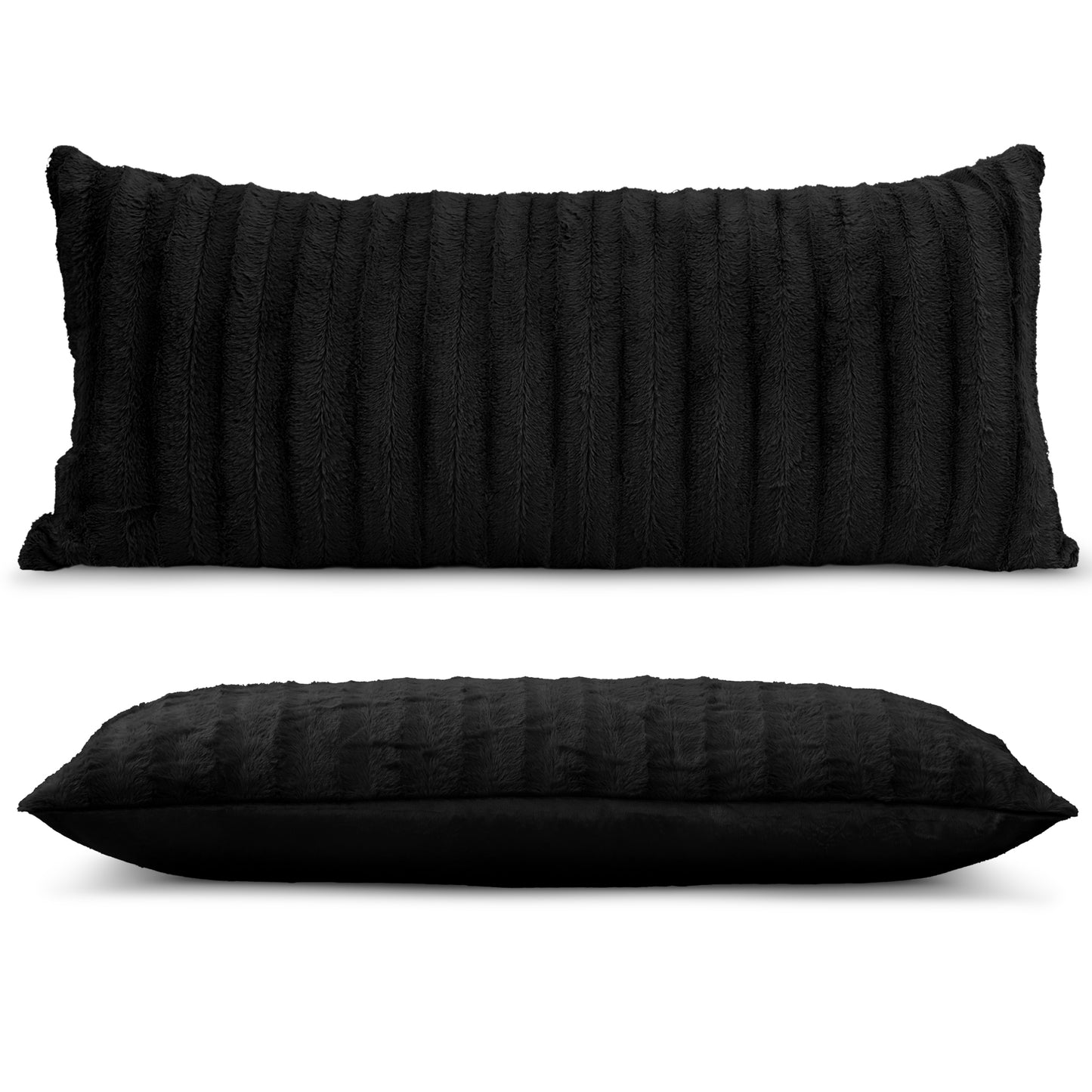 Cheer Collection Faux Fur Throw Pillow - 18" x 40" Long Decorative Body Pillow for Bed or Couch