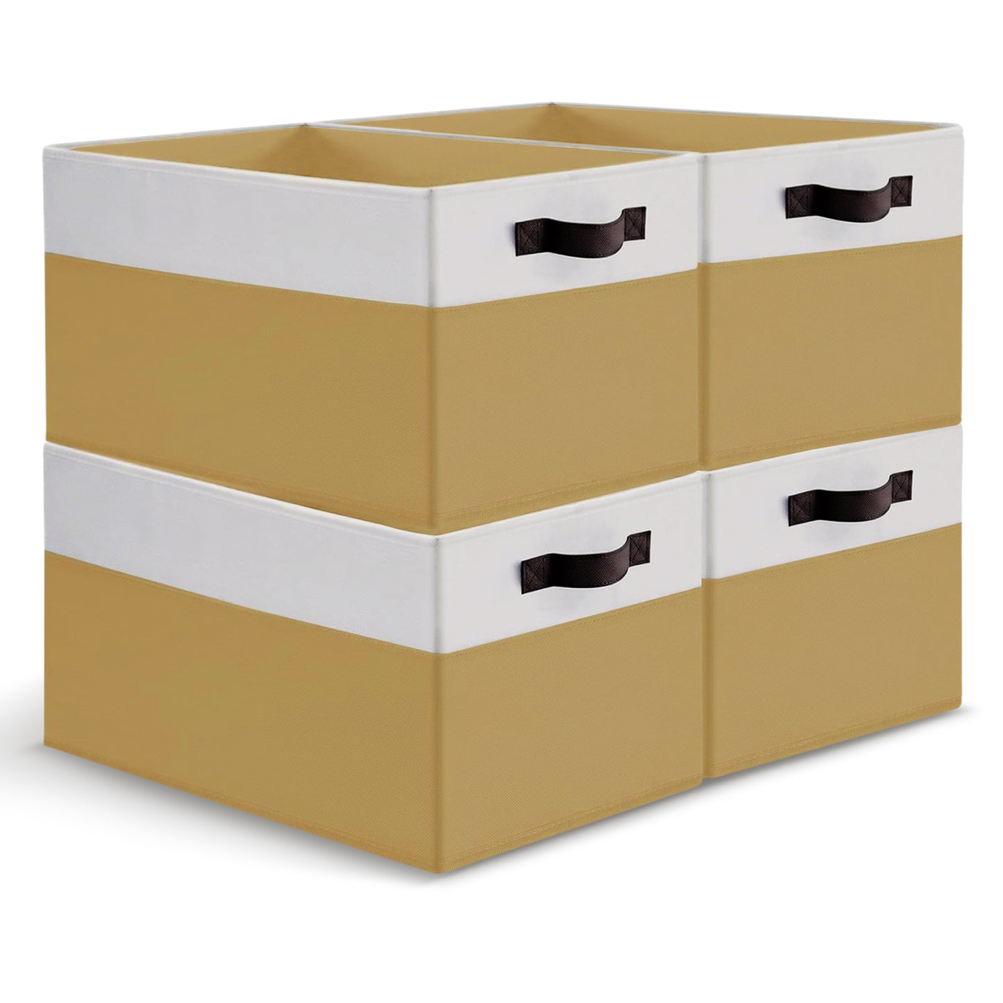 Cheer Collection 4 Pack Large Storage Baskets with Handles Collapsible Fabric Organizer Bins
