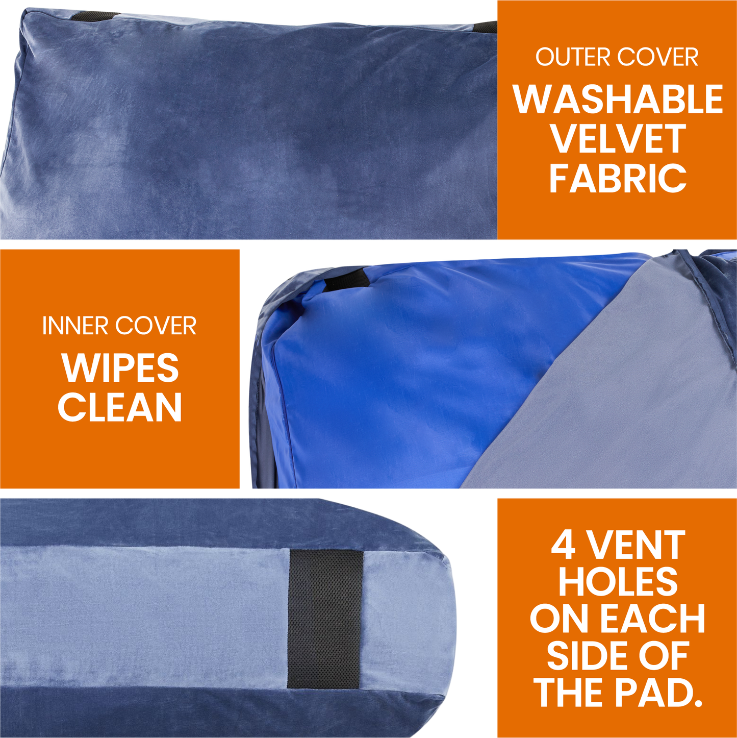 Cheer Collection Sensory Crash Pad Filled with Foam Blocks, Soft Foam Mat for Kids and Adults with Washable Cover, Giant Bean Bag with Vent Holes