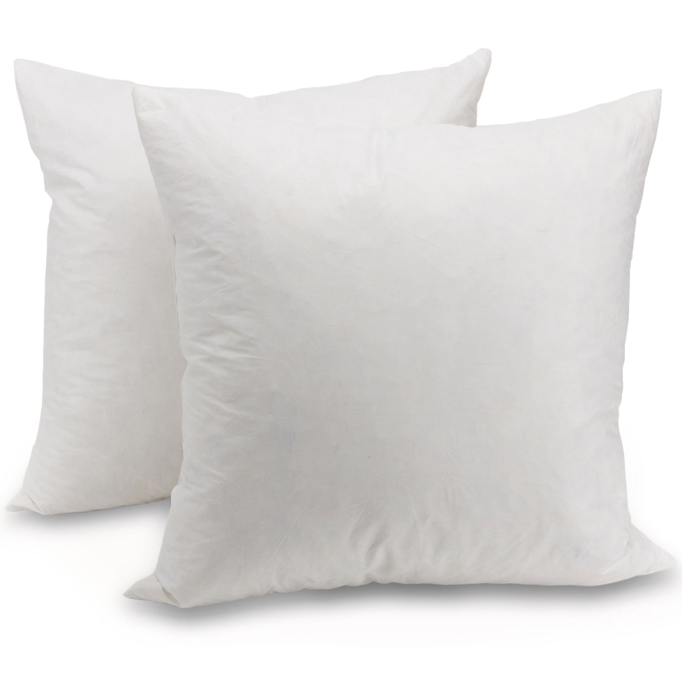 Yesterday Home Set of 2-18x18 Throw Pillow Inserts-Down Feather Pillow  Inserts-White