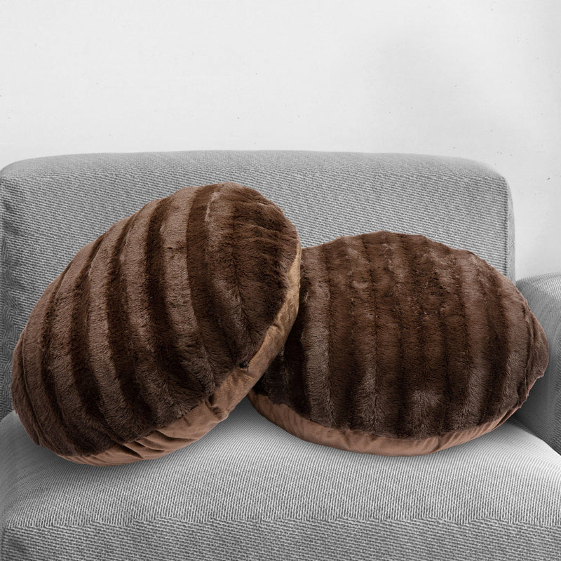 Cheer Collection 18" Ultra Soft Round Throw Pillows for Couch, Room Decor Aesthetic with Inserts - Ultra Soft Set of 2 - Cheer Collection