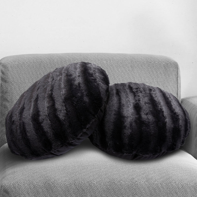 Cheer Collection 18" Ultra Soft Round Throw Pillows for Couch, Room Decor Aesthetic with Inserts - Ultra Soft Set of 2 - Cheer Collection