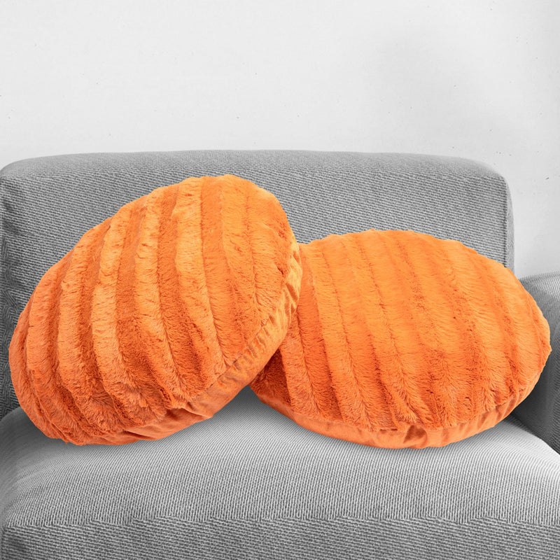 Cheer Collection 18" Ultra Soft Round Throw Pillows for Couch, Room Decor Aesthetic with Inserts - Ultra Soft Set of 2 - Cheer Collection