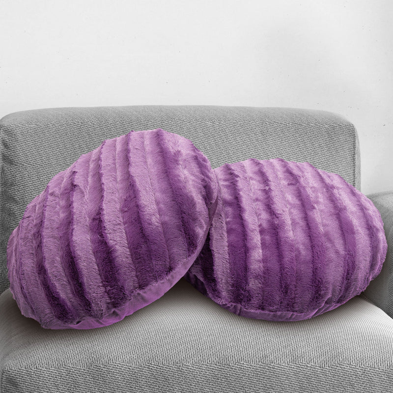 Cheer Collection 18" Ultra Soft Round Throw Pillows for Couch, Room Decor Aesthetic with Inserts - Ultra Soft Set of 2 - Cheer Collection