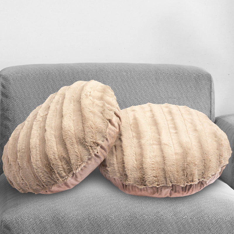 Cheer Collection 18" Ultra Soft Round Throw Pillows for Couch, Room Decor Aesthetic with Inserts - Ultra Soft Set of 2 - Cheer Collection