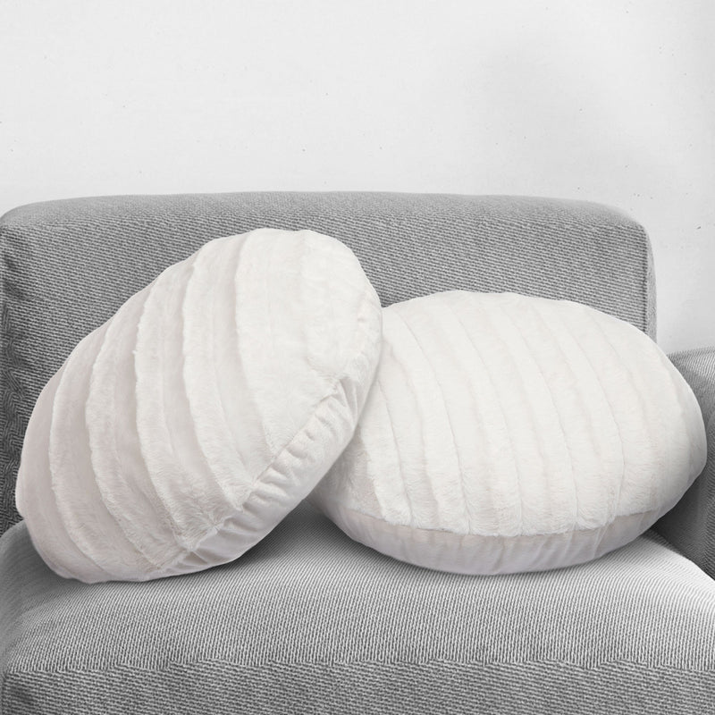 Cheer Collection 18" Ultra Soft Round Throw Pillows for Couch, Room Decor Aesthetic with Inserts - Ultra Soft Set of 2 - Cheer Collection