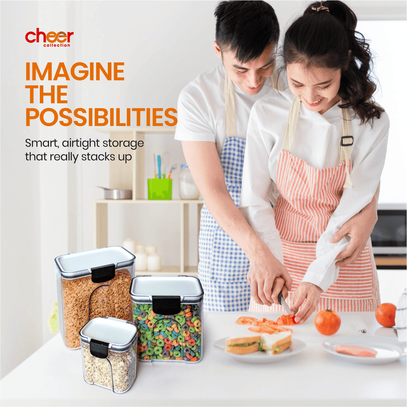 Cheer Collection 3 Piece Set of Airtight Food Storage Containers