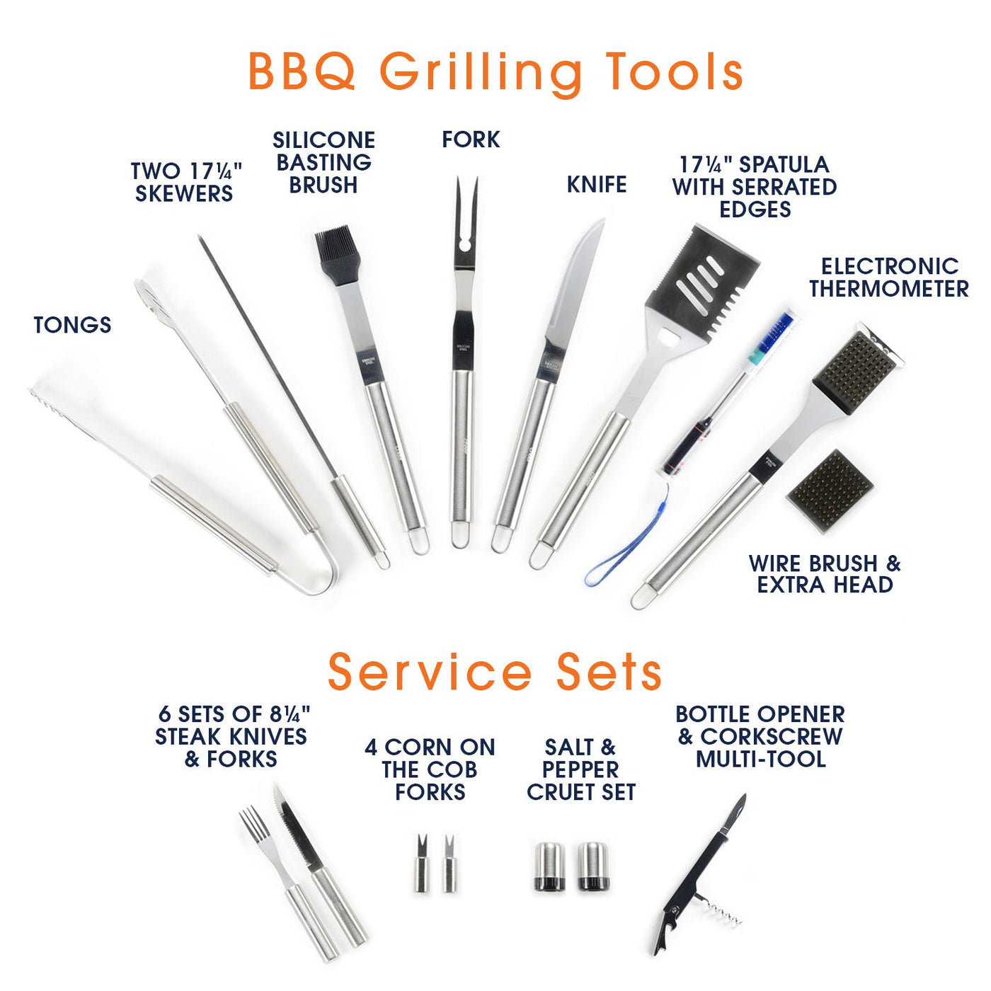 Cheer Collection Stainless Steel Grilling Tool Set & Reviews