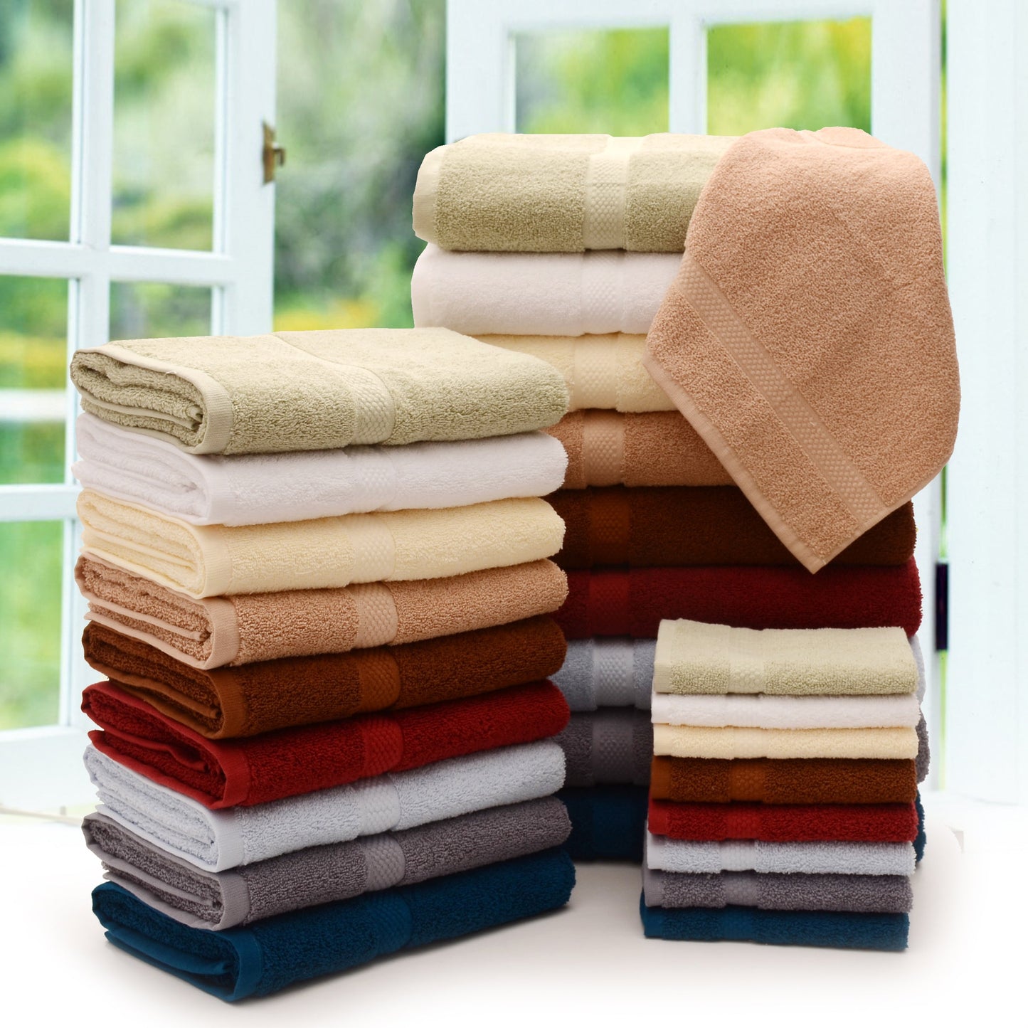 Cheer Collection 550 GSM Wash Cloth Set (Set of 4) - Assorted Colors