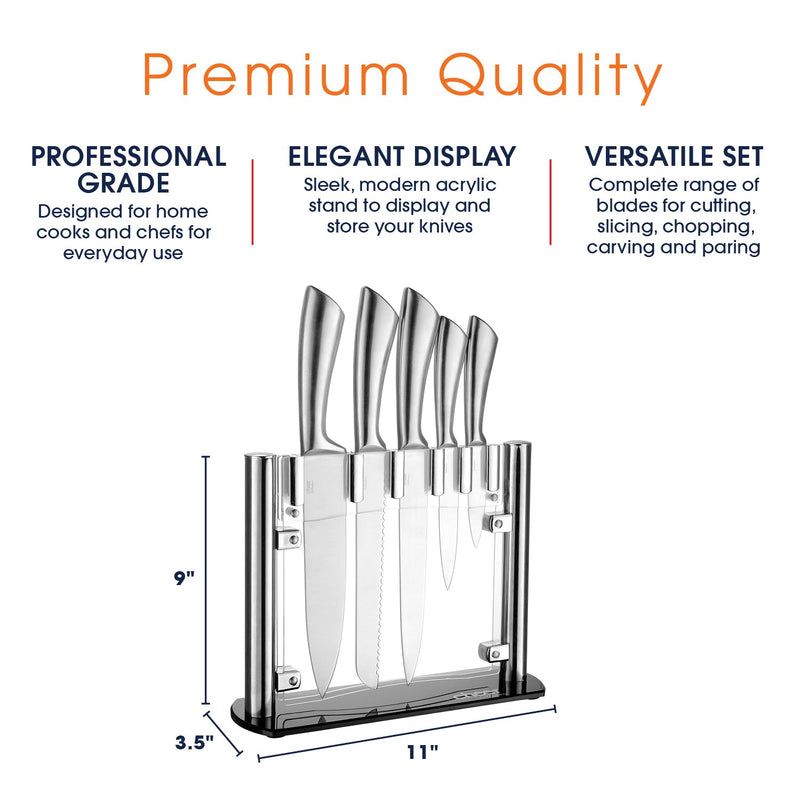 Cheer Collection 6pc Stainless Steel Kitchen Knife Set