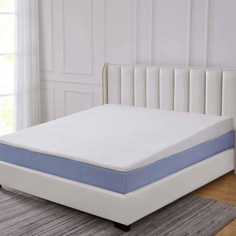 Cheer Collection Acid Reflux Bed Wedge Mattress Topper for Sleeping with Gel-Infused Memory Foam