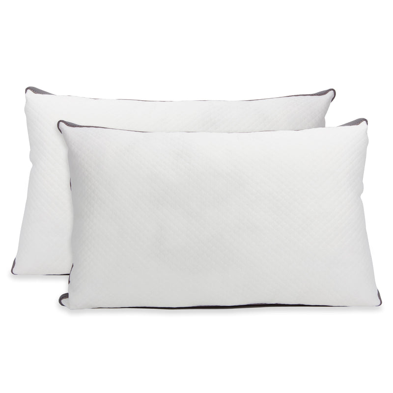Cheer Collection Adjustable Shredded Latex Air Pillow with Gusset - Set of 2