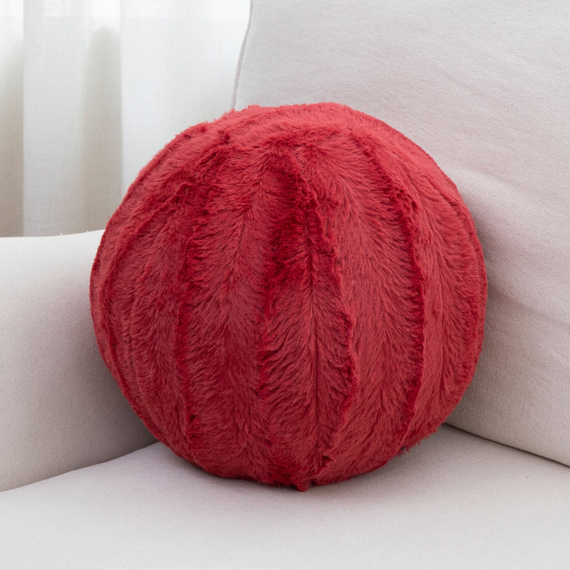 Cheer Collection Ball Throw Pillows for Living Room Decor, Decorative Pillows for Couch - Fluffy Aesthetic Cuddle Pillow with Insert - 10" Round - Cheer Collection