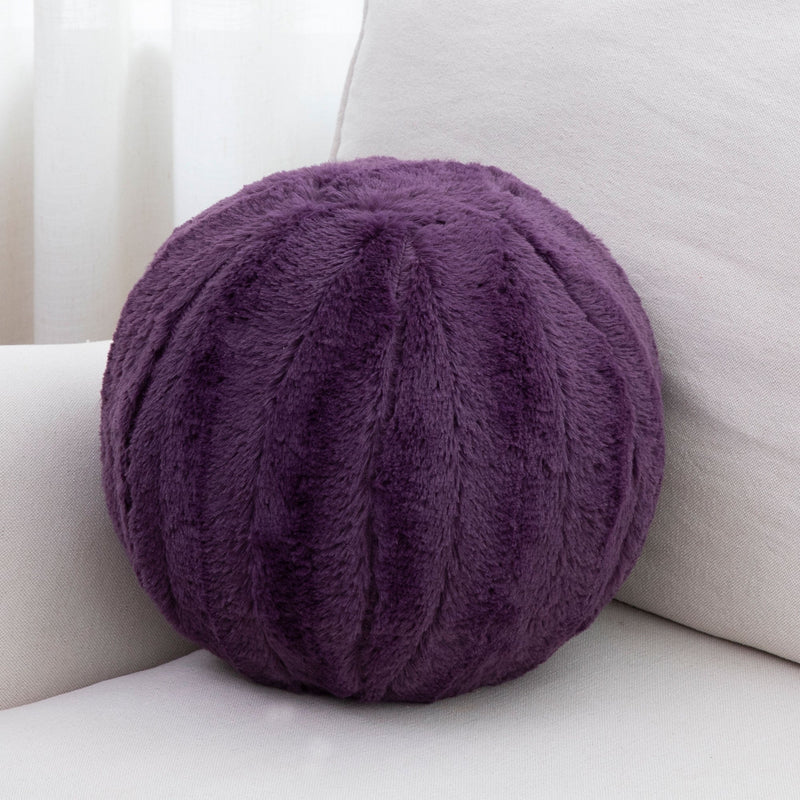 Cheer Collection Ball Throw Pillows for Living Room Decor, Decorative Pillows for Couch - Fluffy Aesthetic Cuddle Pillow with Insert - 10" Round - Cheer Collection