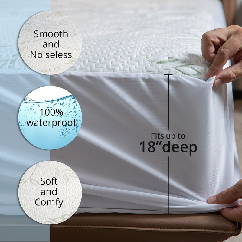 Cheer Collection Bamboo Waterproof Mattress Protector, Full