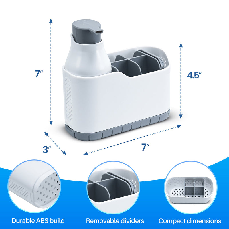 Cheer Collection Bathroom Organizer with Foaming Soap Pump & Dispenser