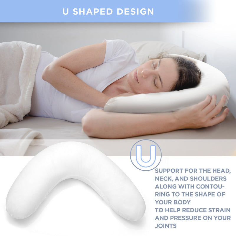 Cheer Collection Boomerang Shaped Bed Pillow, Side Sleeper Neck