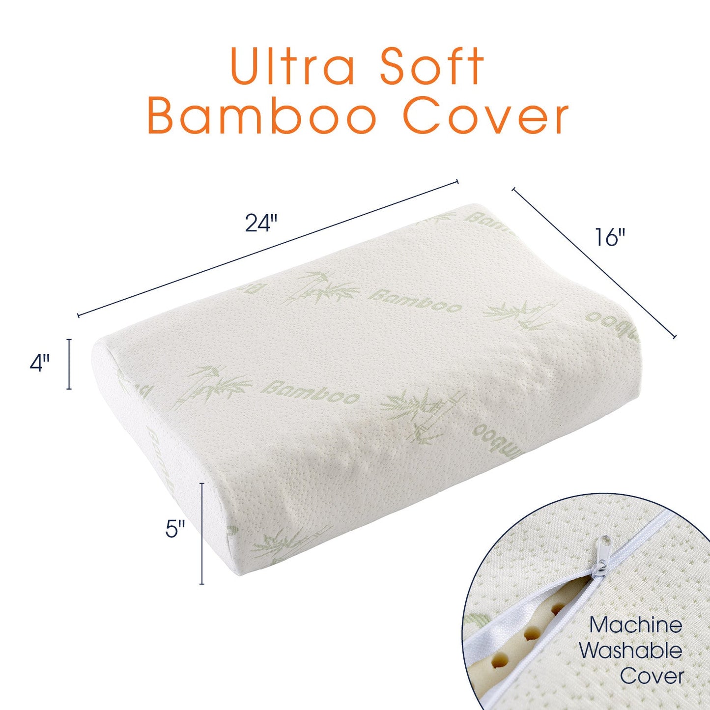 Cheer Collection Contoured Latex Memory Foam Pillow