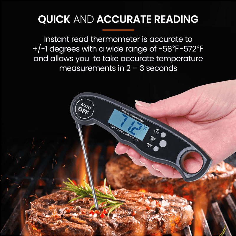 Cheer Collection Digital Meat Thermometer, Quick Read Cooking Thermometer  for Grill BBQ Snoker and Kitchen