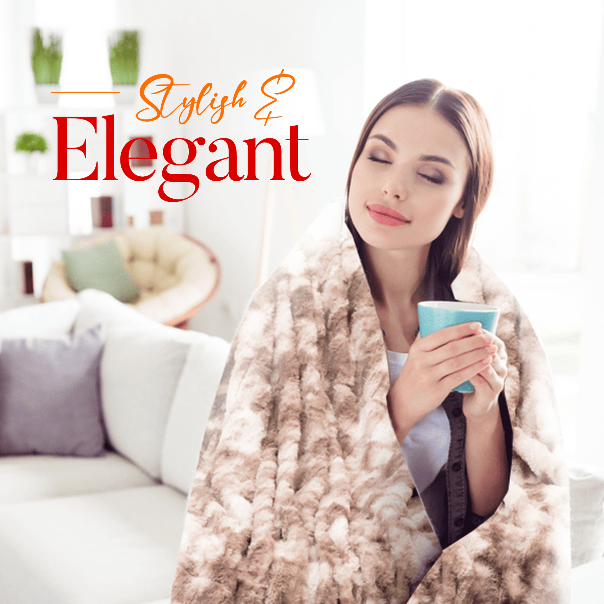 Cheer Collection Faux Fur Bamboo Design Throw Blanket - Cheer Collection