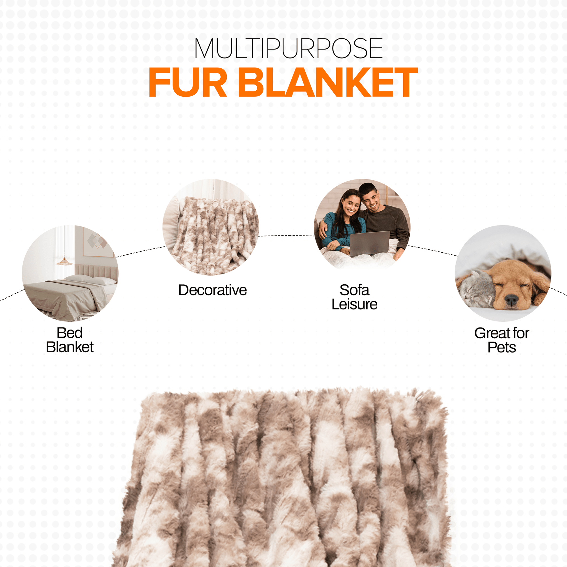Cheer Collection Faux Fur Bamboo Design Throw Blanket - Cheer Collection