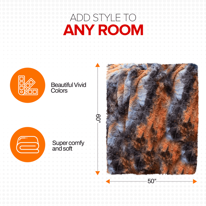 Cheer Collection Faux Fur Throw Blanket for Couch, Beds, Bedroom and Living Room - Cheer Collection