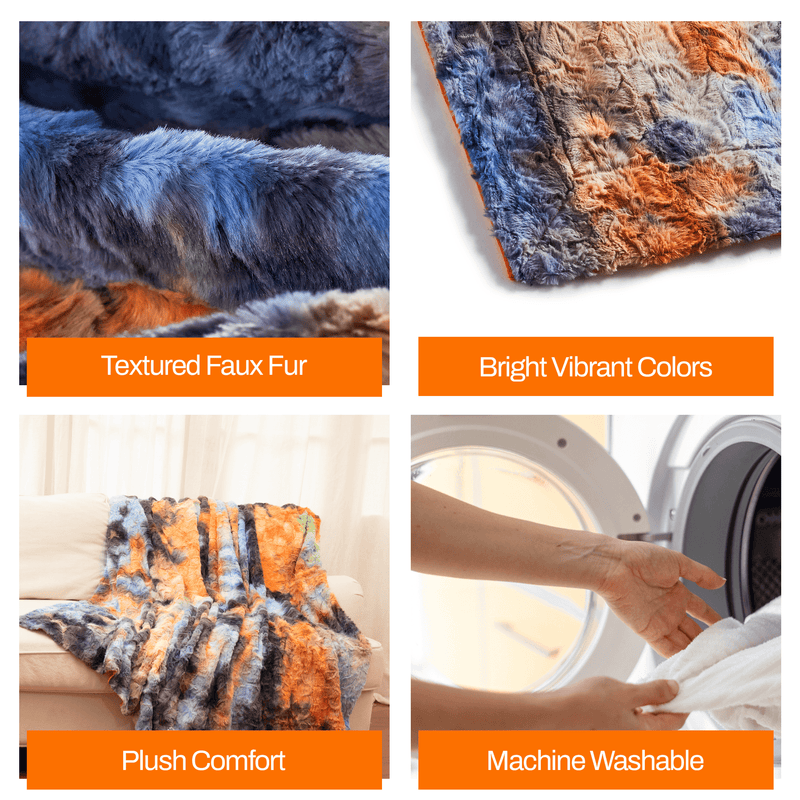 Cheer Collection Faux Fur Throw Blanket for Couch, Beds, Bedroom and Living Room - Cheer Collection