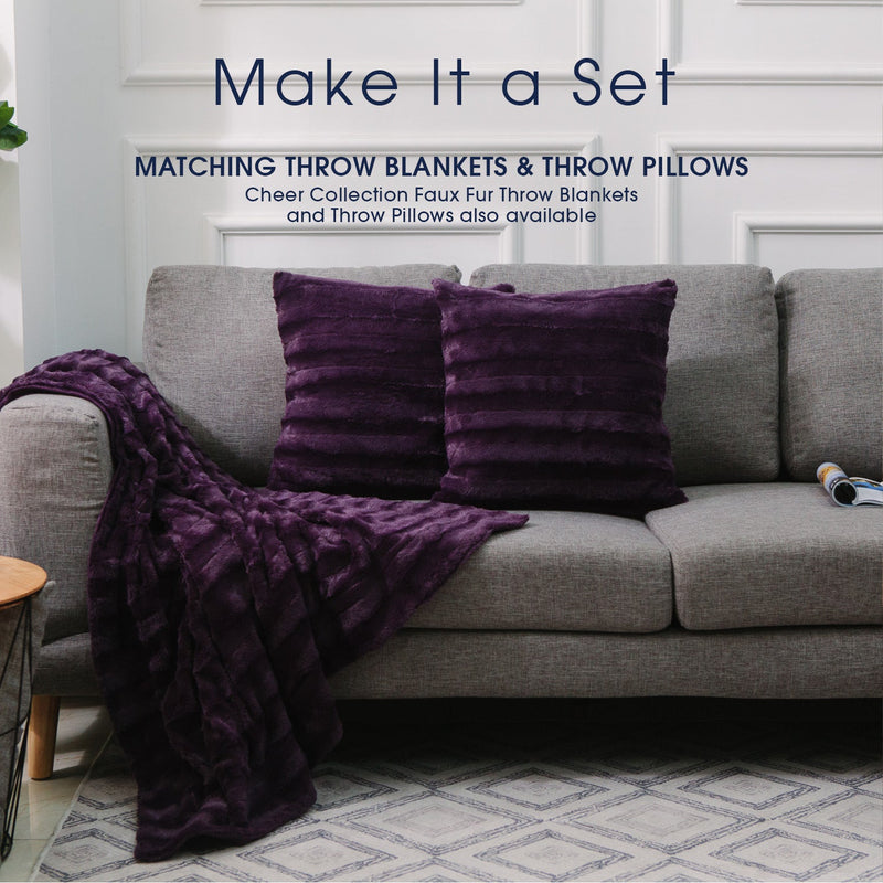Purple faux fur throw pillows clearance