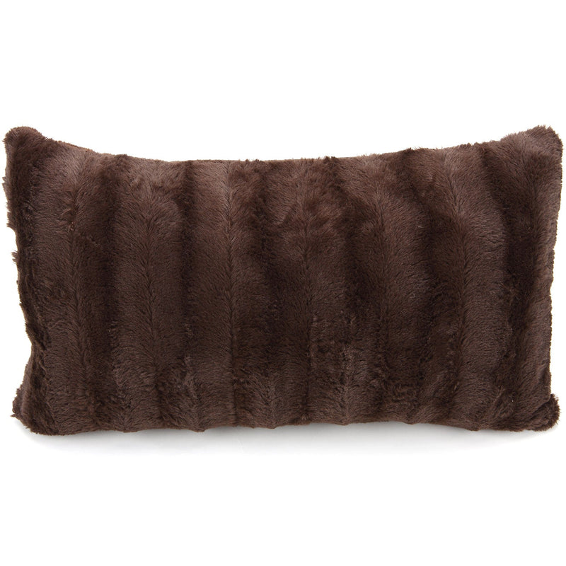 Cheer Collection Faux Fur Throw Pillow Cover - Multiple Colors & Sizes Available