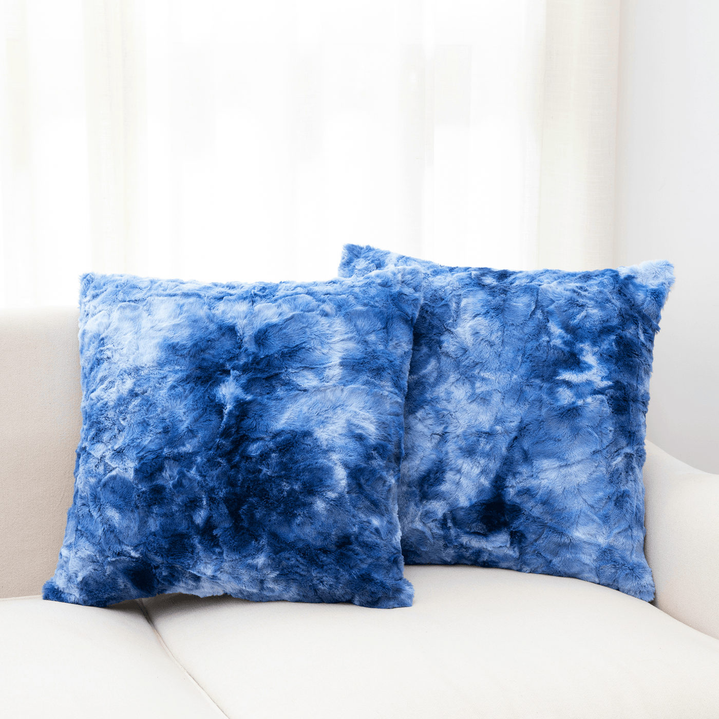 Cheer Collection Set of 2 Embossed Faux Fur Throw Pillows 22 x 22 