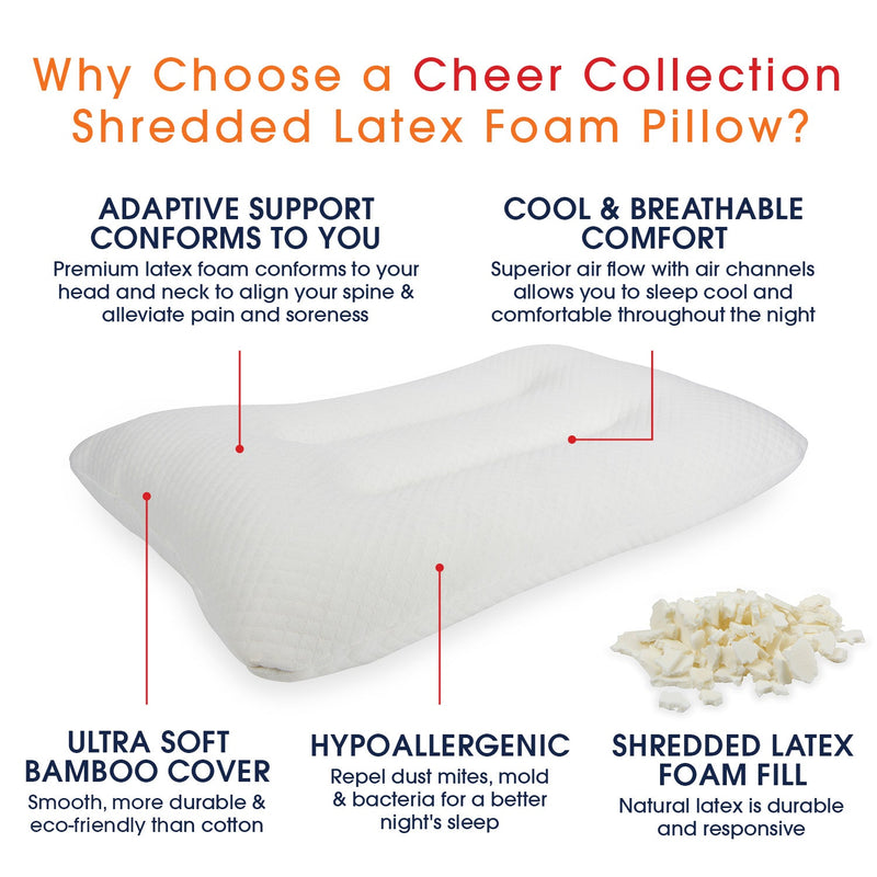 Cheer Collection Firm with Bamboo Cover Shredded Latex Pillow
