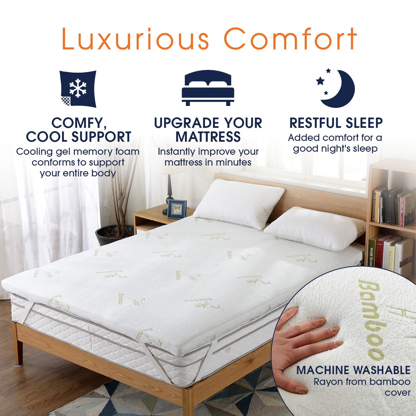 Cheer Collection Gel Infused 2.5 inch Cool Mattress Topper