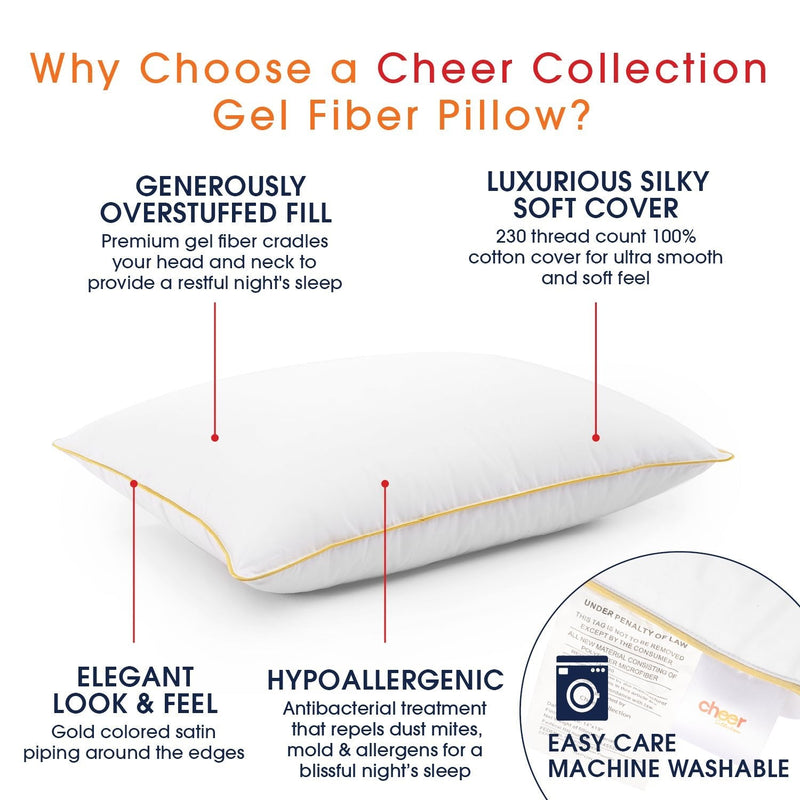 Cheer Collection Hypoallergenic Luxurious Gel Fiber Filled Pillow (Set of 2)