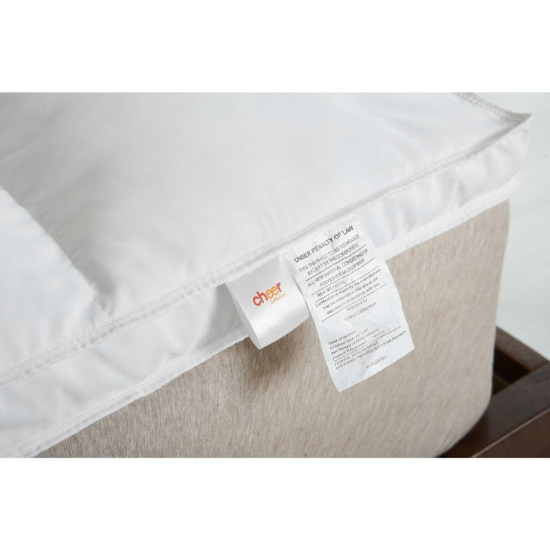Cheer Collection Hypoallergenic Luxury Mattress Topper - Plush Overfilled Down Alternative Featherbed Mattress Pad