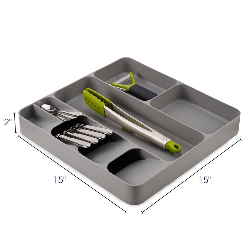Cheer Collection Kitchen Drawer Cutlery Organizer - Large Space Saving Tray for Flatware and Silverware