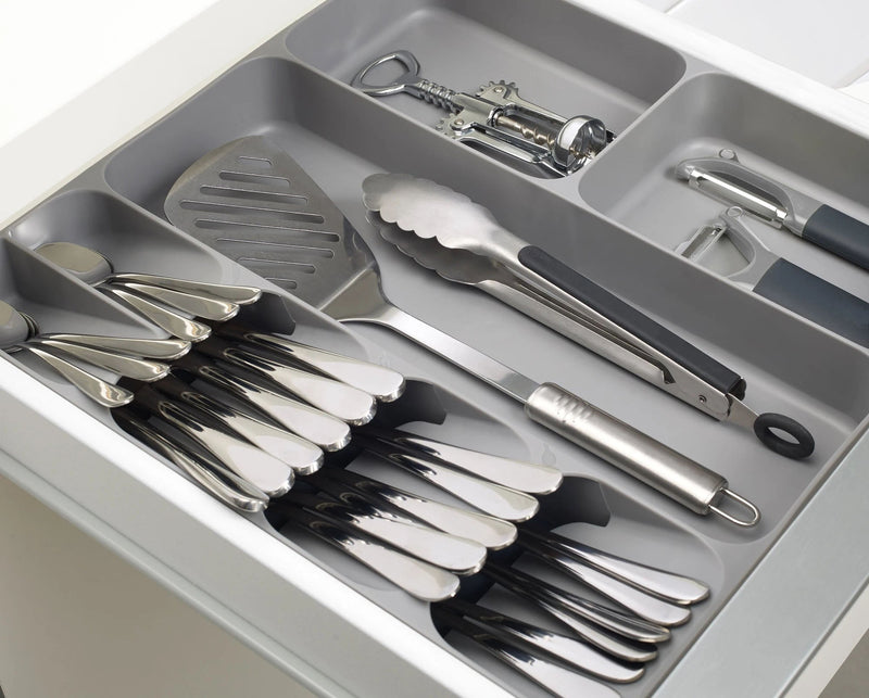 Cheer Collection Kitchen Drawer Cutlery Organizer - Large Space Saving Tray for Flatware and Silverware