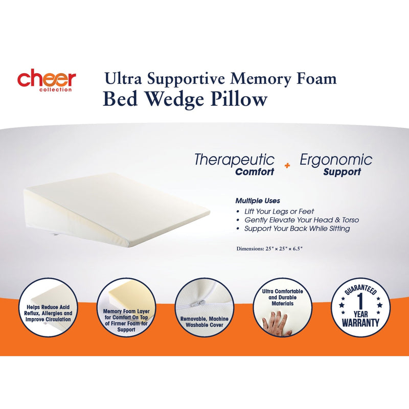 Cheer Collection Memory Foam Lumbar Cushion For Lower Back Pain Relief and  Support Pillow - Cheer Collection