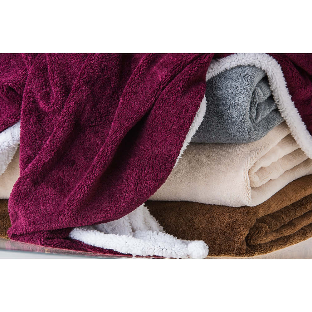 Cheer Collection Microsherpa Überwurfdecke – 127x152 Cm, Weicher Samt, Blau, Für Couch & Bett