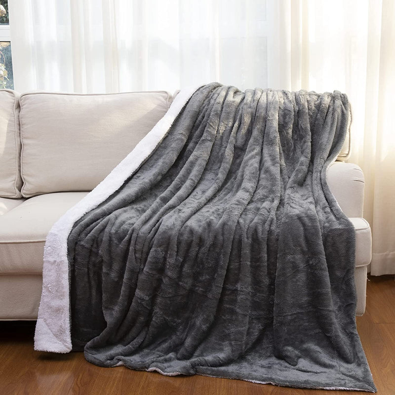 Cheer Collection Microsherpa Throw Blanket - Luxury Soft Velvet, Elegant Decorated, Stylish Accent Blanket - Cheer Collection