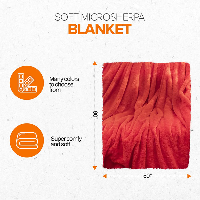 Cheer Collection Microsherpa Throw Blanket - Luxury Soft Velvet, Elegant Decorated, Stylish Accent Blanket - Cheer Collection