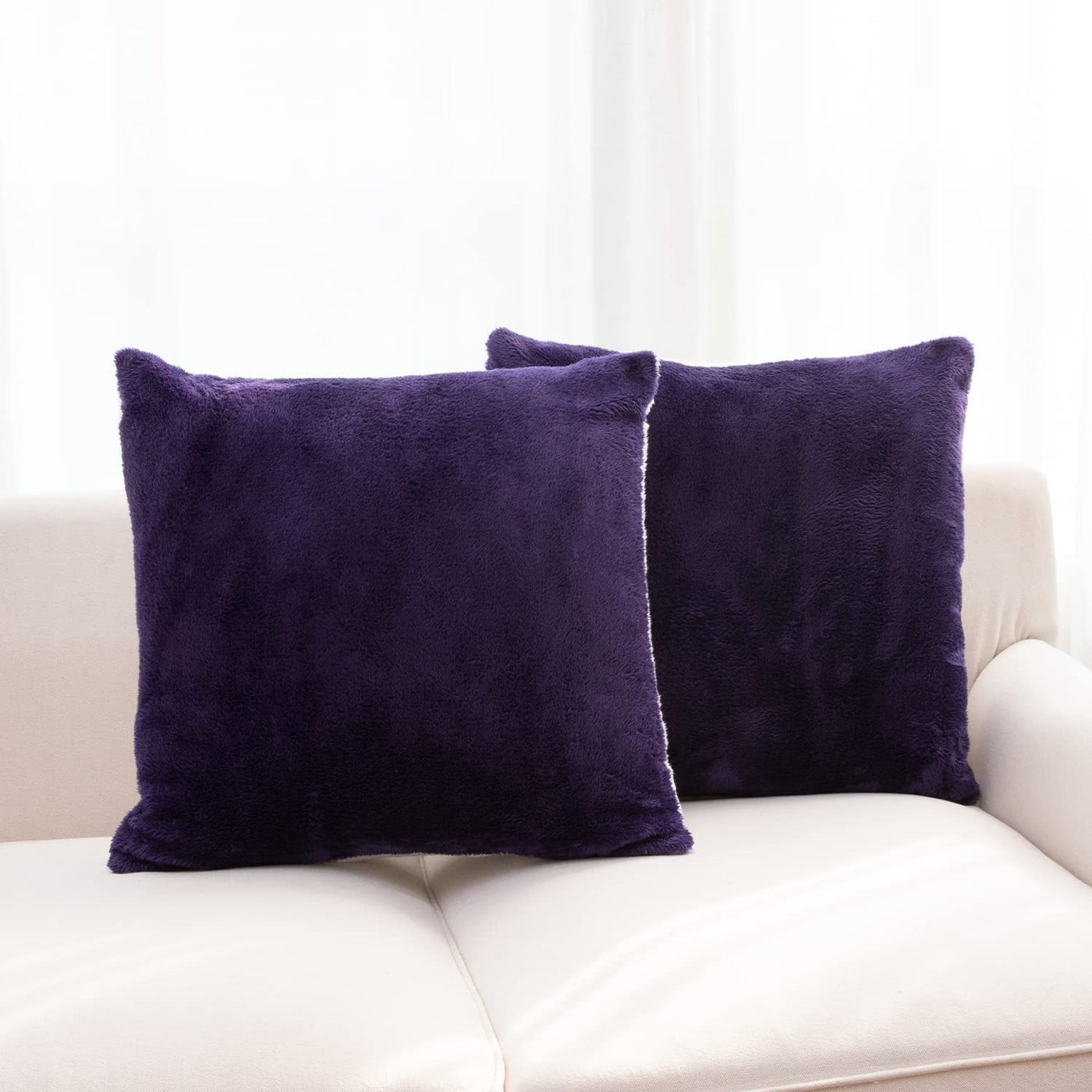 Cheer Collection Velour Throw Pillows - Set of 2 Decorative Couch